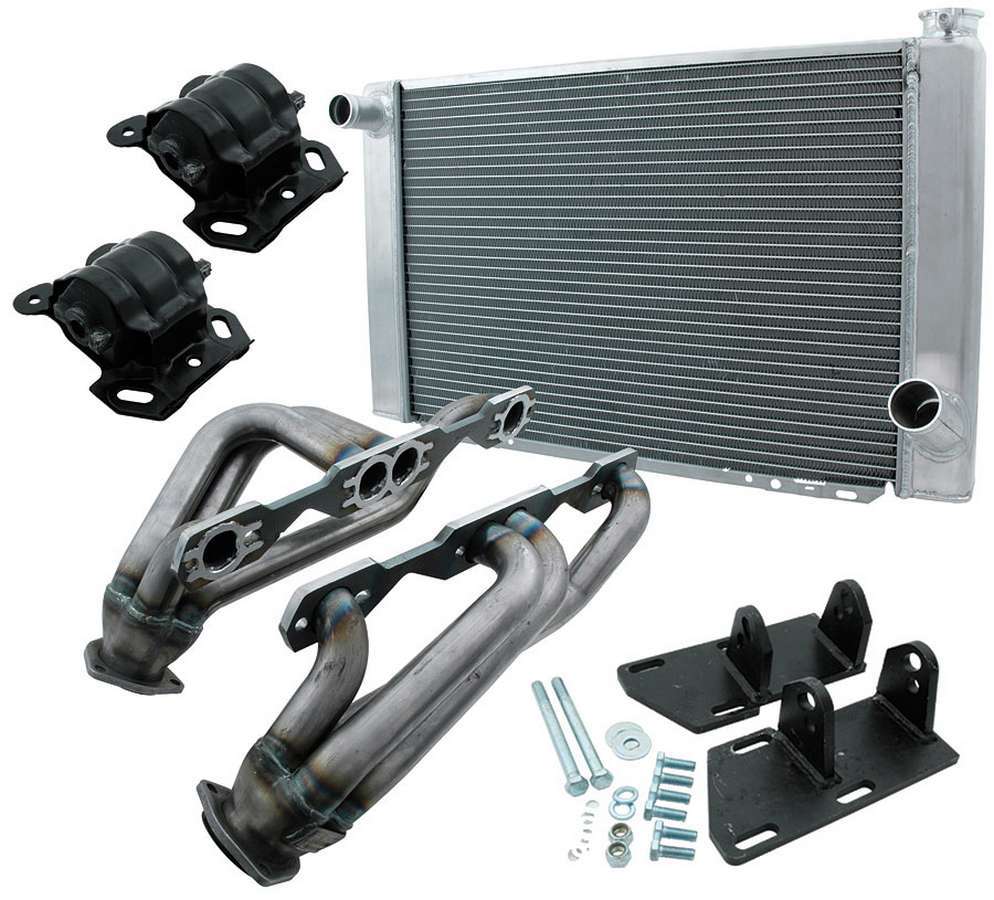 Engine Conversion Kit - Headers / Mounts / Radiator - Small Block Chevy - GM S-10 2WD 1982-2003 - Kit