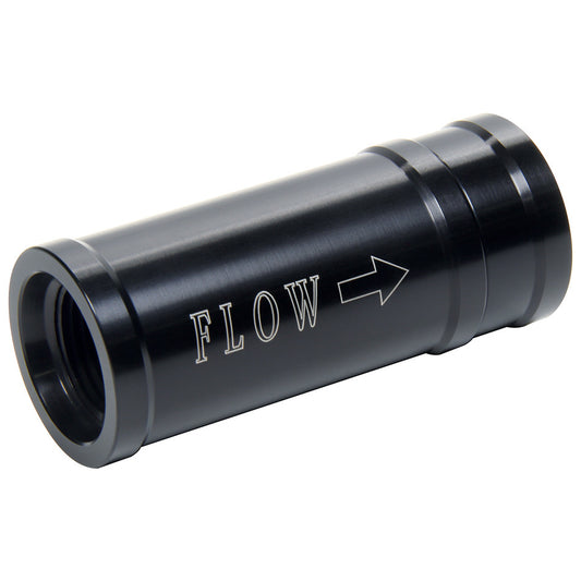 Check Valve - 10 AN Female O-Ring Inlet - 10 AN Female O-Ring Outlet - Aluminum - Black Anodized - Each