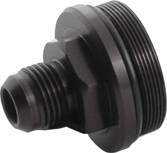 Fuel Filter End Cap - 12 AN Male to 1-13/16-20 in Male O-Ring - Aluminum - Black Anodized - Allstar In-Line Fuel Filters - Each