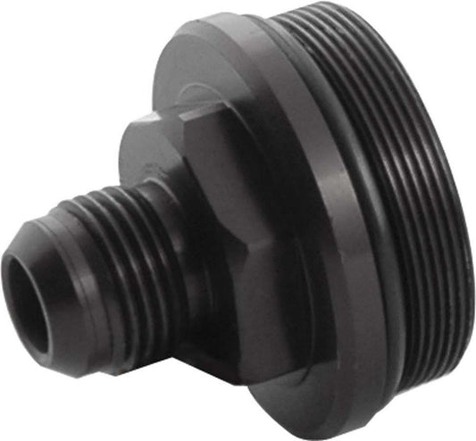 Fuel Filter End Cap - 10 AN Male to 1-13/16-20 in Male O-Ring - Aluminum - Black Anodized - Allstar In-Line Fuel Filters - Each