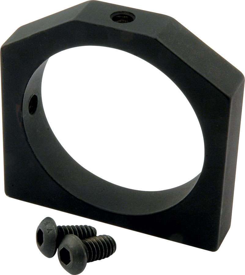 Fuel Filter Bracket - Flat Mount - 2 in Diameter - Aluminum - Black Anodized - Each