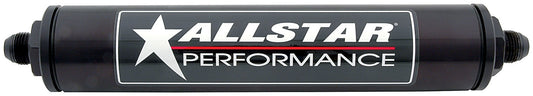 Fuel Filter - In-Line - 10 Micron - Paper Element - 12 AN Male Inlet - 12 AN Male Outlet - Aluminum - Black Anodized - Each