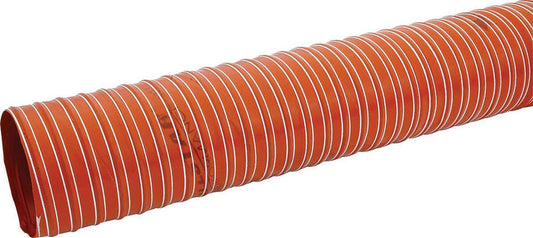 Air or Brake Duct Hose - 4 in Diameter - 10 ft - 550 Degrees - Silicone Coated Fiberglass Hose - Orange - Each