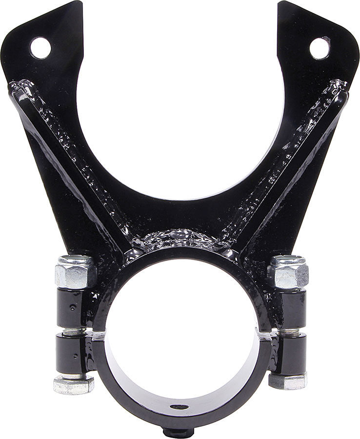 Brake Caliper Bracket - Rear - Clamp-On - 3 in OD Axle Tube - Gusseted - Steel - Black Paint - GM Metric Caliper - Each