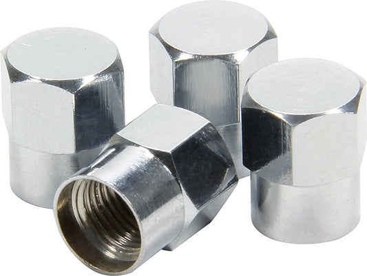 Valve Stem Cap - Hex - Steel - Chrome - Set of 4