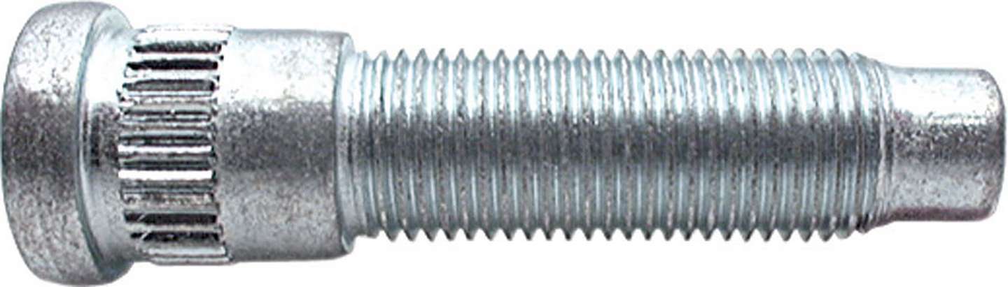 Wheel Stud - 1/2-20 in Thread - 2.250 in Long - 0.600 in Knurl - Steel - Zinc Oxide - Set of 40