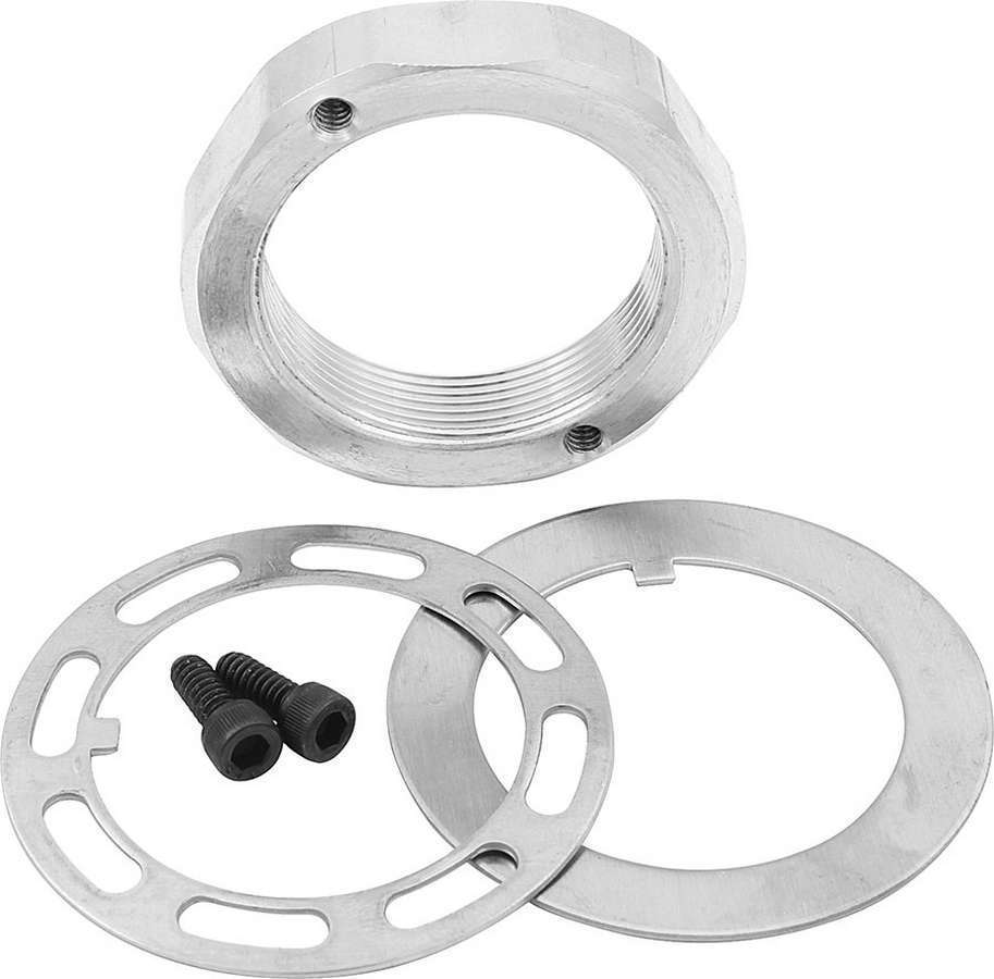 Spindle Nut - Keyed Washer / Screws Included - Aluminum - Clear Anodized - 2 in Pin Wide 5 / 5 x 5 Hubs - Set of 10