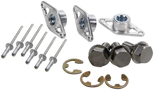 Mud Cover Installation Kit - 5/16-28 in Thread - 0.75 in Long - Hex Head - Screw-In Inserts / Rivets Included - 1-3/8 in Spring - Stainless - Kit