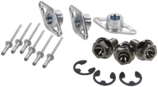 Mud Cover Installation Kit - 5/16-28 in Thread - 0.75 in Long - Hex Head - Screw-In Inserts / Rivets Included - 1-3/8 in Spring - Titanium - Kit