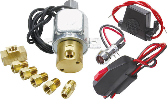 Line Lock - Master - 1/8 in NPT Inlet - 1/8 in NPT Outlet - Brake Solenoid / Fittings / Fuse / Switch / Warning Light - Universal - Kit