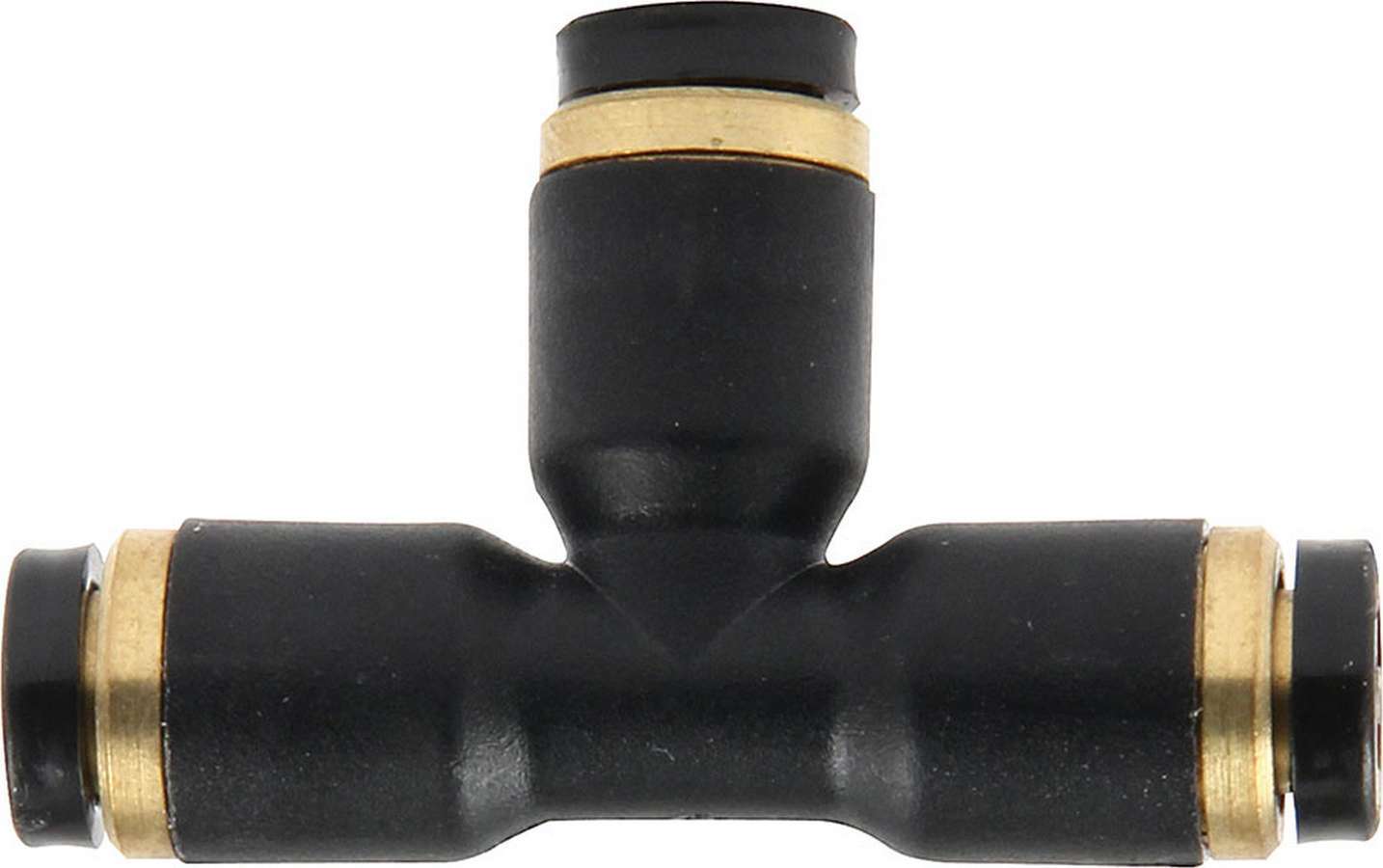 Fitting - Adapter Tee - 3/16 in Female Pushlock x 3/16 in Female Pushlock x 3/16 in Pushlock Female - Plastic - Black - Nylon Hose - Each