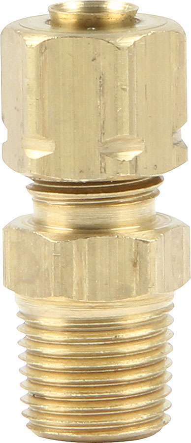 Nylon Brake Hose Adapter - Straight - 1/8 in NPT Male Thread to 3/16 in Nylon Hose - Compression - Brass - Each