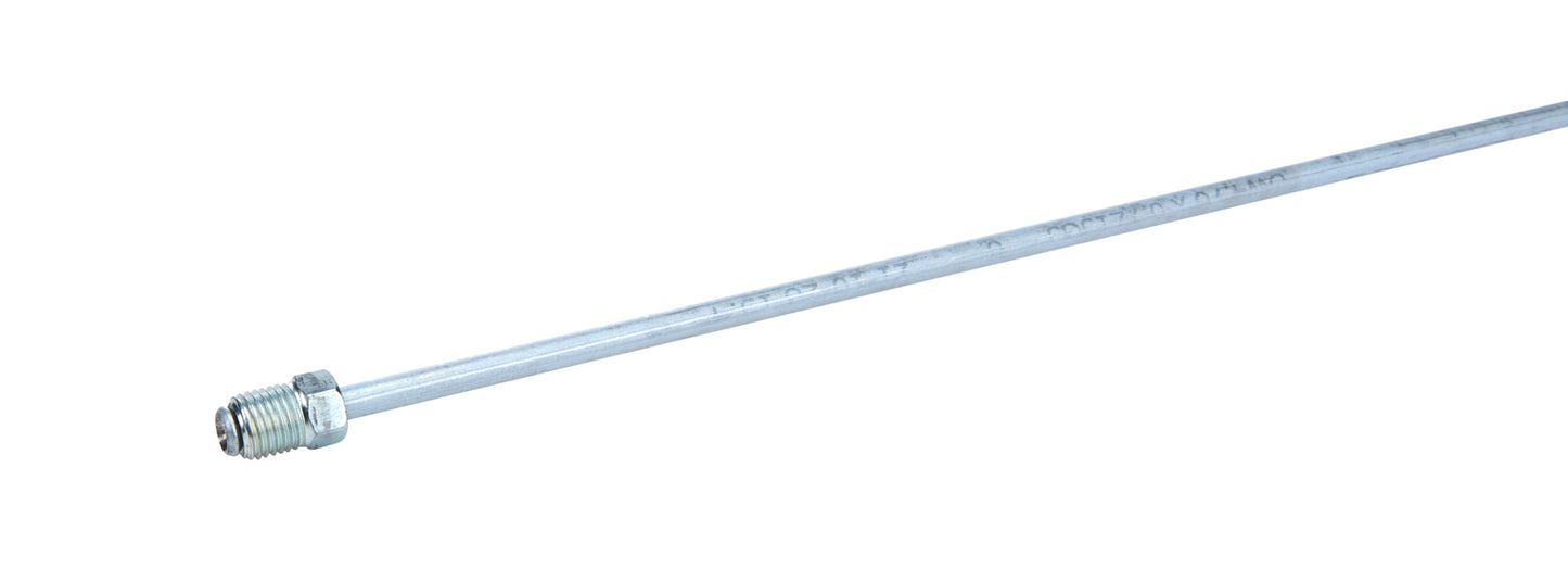 Brake Hard Line - 3/16 in Diameter - 20 in Long - 3/8-24 Flare Nuts - Steel - Zinc Oxide - Each