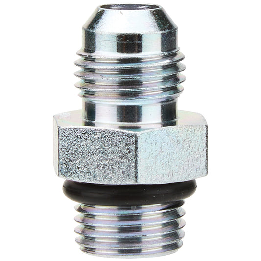 Fitting - Adapter - Straight - 6 AN Male to 9/16-18 in Male O-Ring - Steel - Cadmium - Power Steering Systems - Each
