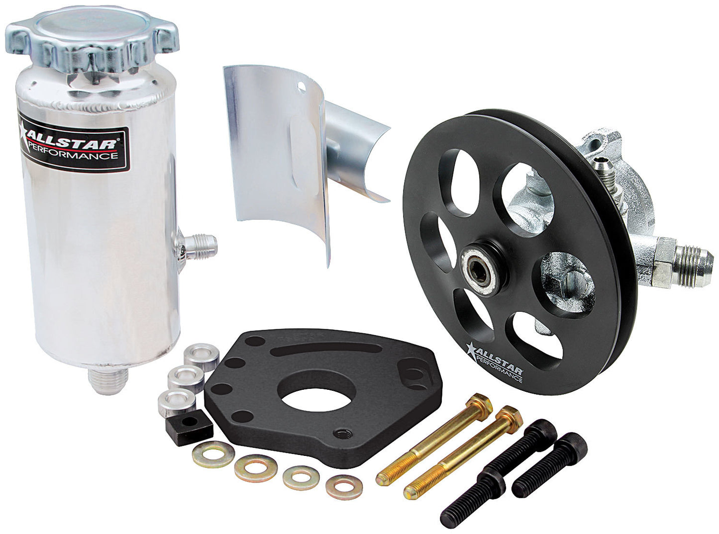 Power Steering Pump - GM Type 2 - 3 gpm - 1300 psi - Head Mount / Tank / V-Belt Pulley Included - Small Block Chevy - Kit