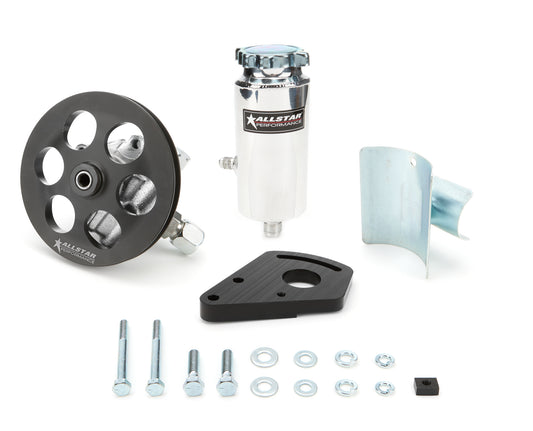 Power Steering Pump - GM Type 2 - 3 gpm - 1300 psi - Block Mount / Tank / V-Belt Pulley Included - Small Block Chevy - Kit