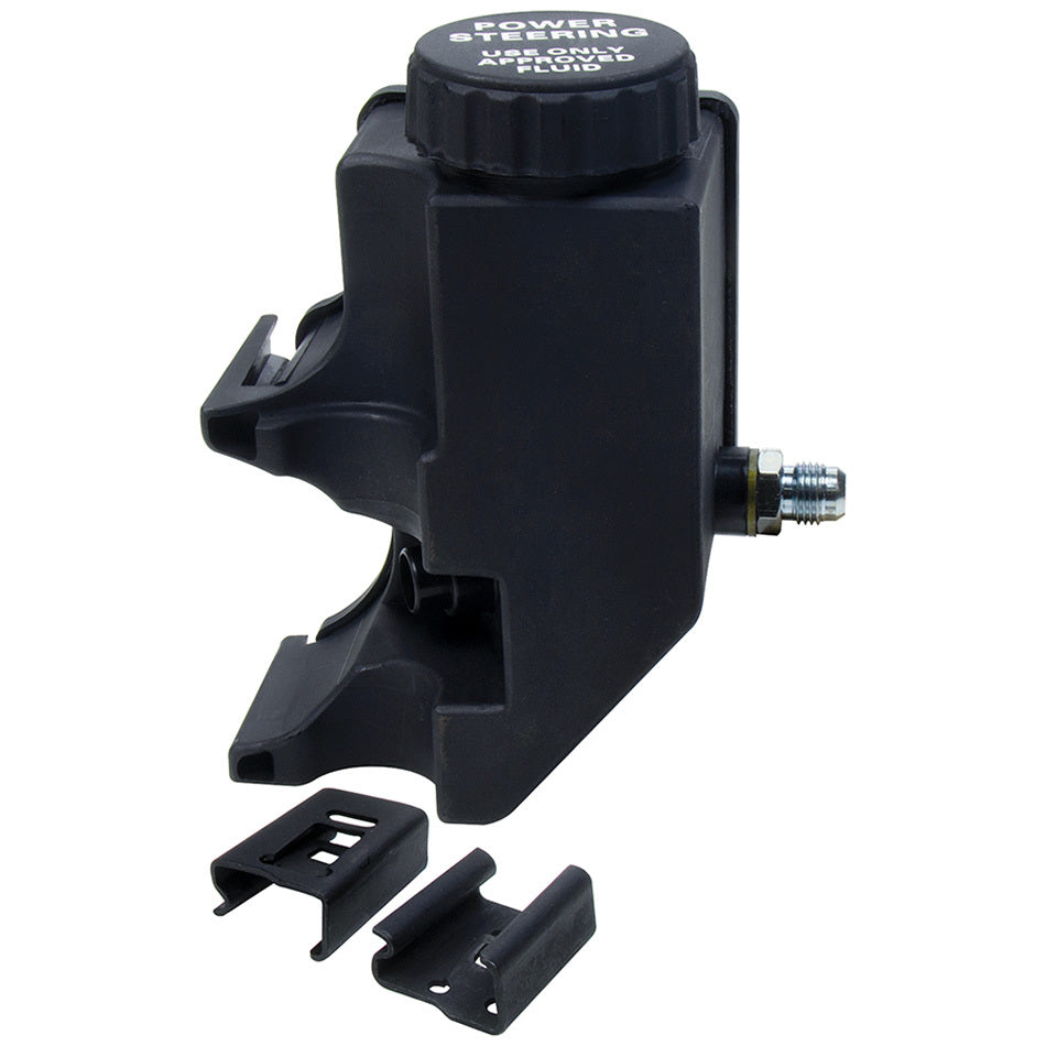 Power Steering Reservoir - Bolt-On - Clips Included - Cap Required - Plastic - Black - Allstar Type 2 Pump - Kit