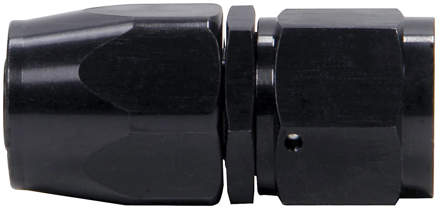 Fitting - Hose End - Power Steering - Straight - 10 AN Hose to 10 AN Female Swivel - Aluminum - Black Anodized - Each