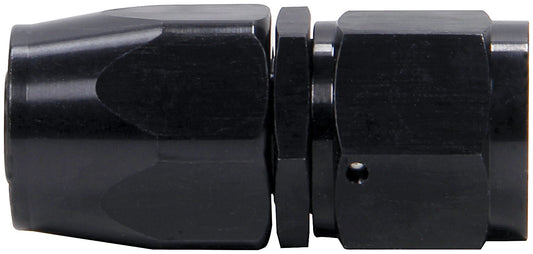 Fitting - Hose End - Power Steering - Straight - 10 AN Hose to 10 AN Female Swivel - Aluminum - Black Anodized - Each