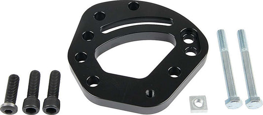 Power Steering Pump Bracket - Economy - Driver Side - Head Mount - Aluminum - Black Anodized - Short Water Pump - Small Block Chevy - Kit