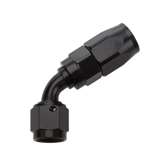 Fitting - Hose End - 60 Degree - 8 AN Hose to 8 AN Female Swivel - Aluminum - Black Anodized - Each