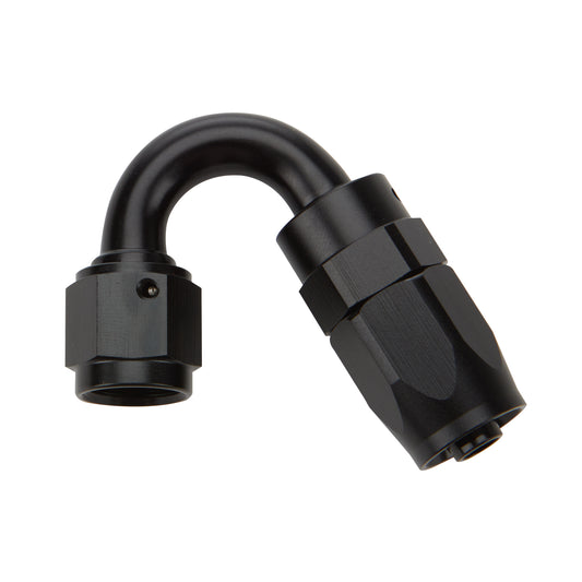 Fitting - Hose End - 150 Degree - 12 AN Hose to 12 AN Female Swivel - Aluminum - Black Anodized - Each