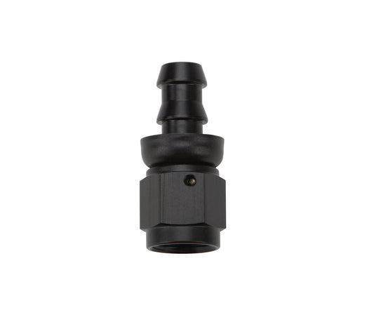 Fitting - Hose End - Straight - 6 AN Hose Barb to 6 AN Female - Aluminum - Black Anodized - Each