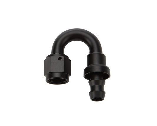 Fitting - Hose End - 180 Degree - 6 AN Hose Barb to 6 AN Female - Aluminum - Black Anodized - Each