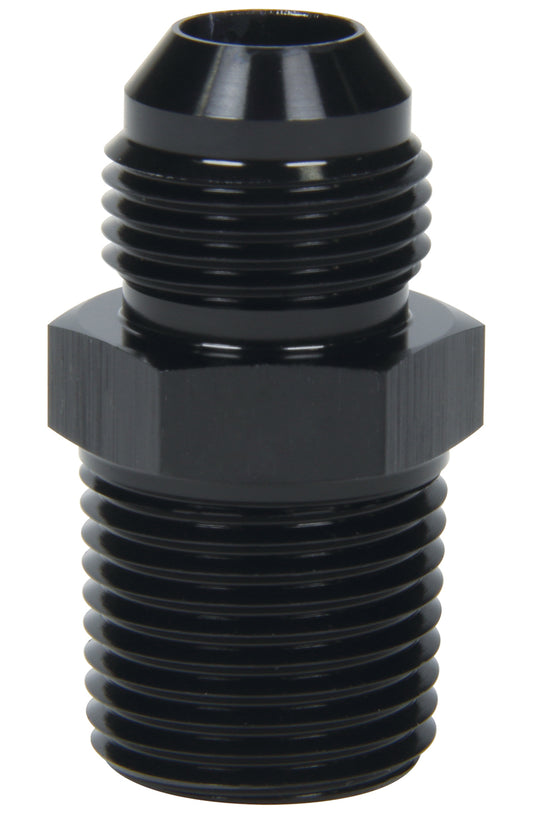 Fitting - Adapter - Straight - 6 AN Male to 3/8 in NPT Male - Aluminum - Black Anodized - Each