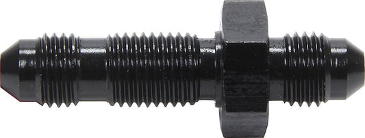 Fitting - Bulkhead - Straight - 4 AN Male to 4 AN Male Bulkhead - Aluminum - Black Anodized - Each
