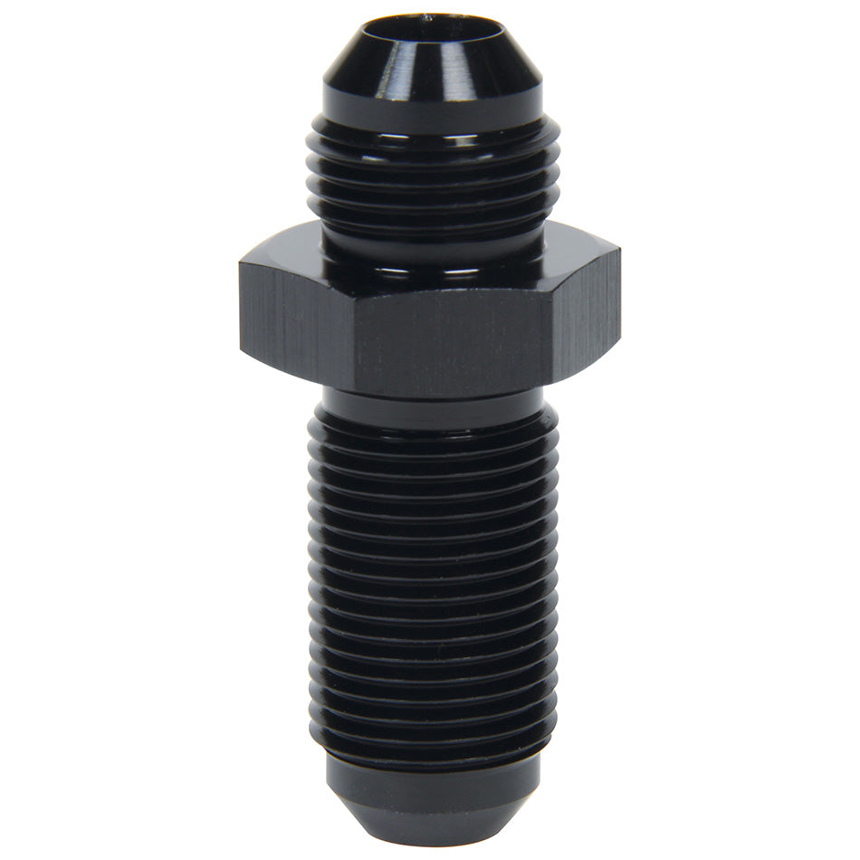 Fitting - Bulkhead - Straight - 12 AN Male to 12 AN Male Bulkhead - Aluminum - Black Anodized - Each