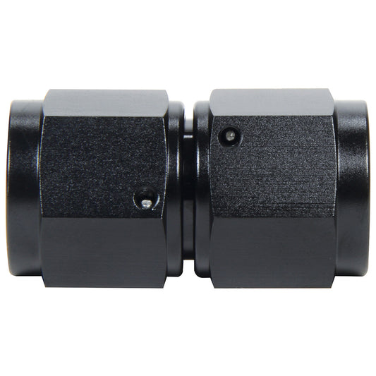 Fitting - Adapter - Straight - 6 AN Female Swivel to 6 AN Female Swivel - Aluminum - Black Anodized - Each