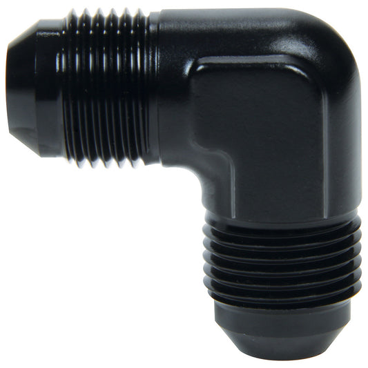 Fitting - Adapter - 90 Degree - 8 AN Male to 8 AN Male - Aluminum - Black Anodized - Each