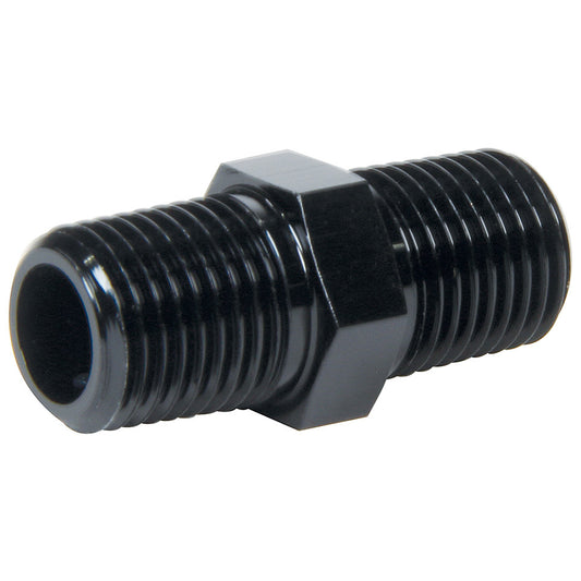 Fitting - Adapter - Straight - 1/4 in NPT Male to 1/4 in NPT Male - Aluminum - Black Anodized - Each