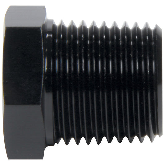 Fitting - Plug - 1/2 in NPT - Hex Head - Aluminum - Black Anodized - Each