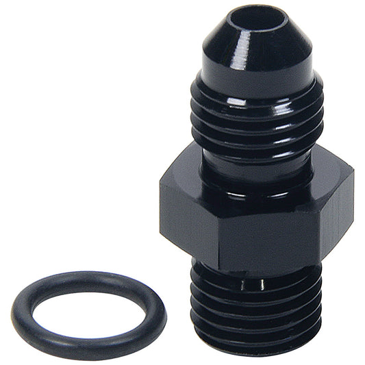Fitting - Adapter - Straight - 4 AN Male to 4 AN Male O-Ring - Aluminum - Black Anodized - Each