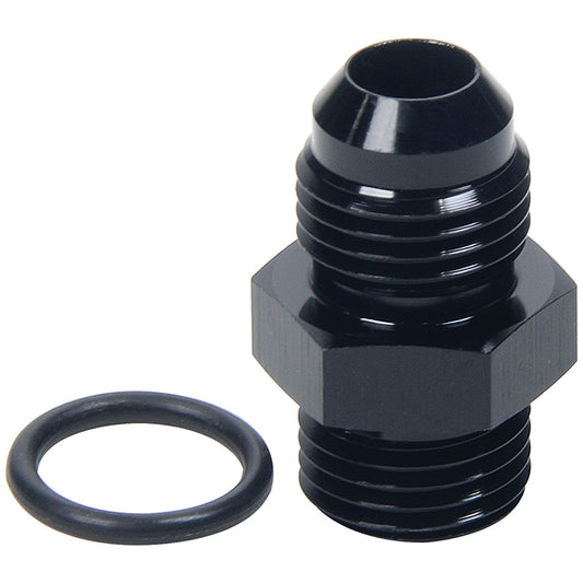 Fitting - Adapter - Straight - 6 AN Male to 6 AN Male O-Ring - Aluminum - Black Anodized - Each