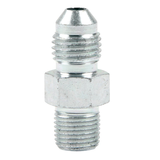 Fitting - Adapter - Straight - 4 AN Male to 1/8 in NPT Male - Steel - Zinc Oxide - Set of 50