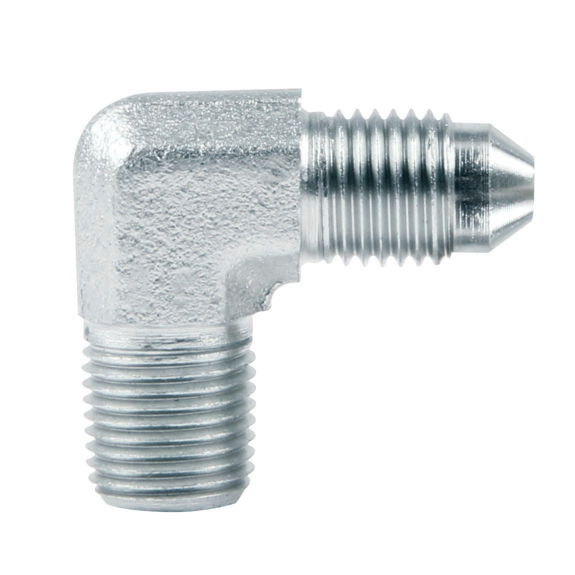 Fitting - Adapter - 90 Degree - 3 AN Male to 1/8 in NPT Male - Steel - Zinc Oxide - Set of 10