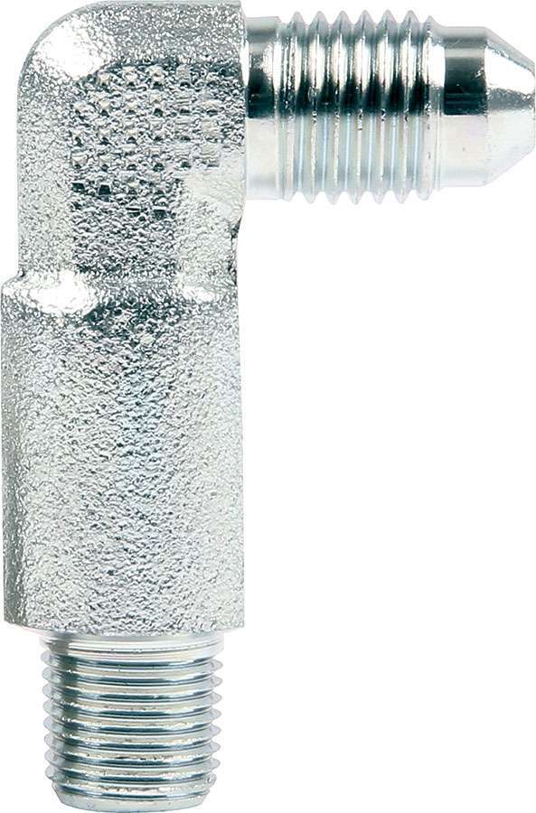 Fitting - Adapter - 90 Degree - 4 AN Male to 1/8 in NPT Male - Steel - Zinc Oxide - Each