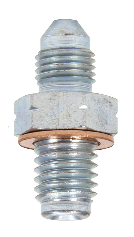 Fitting - Adapter - Straight - 3 AN Male to 10 mm x 1.50 Male - Copper Washer - Steel - Zinc Oxide - Pair