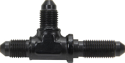 Fitting - Bulkhead Tee - 3 AN Male x 3 AN Male x 3 AN Male Bulkhead - Aluminum - Black Anodized - Each