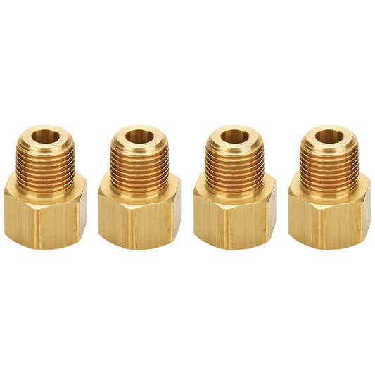 Fitting - Adapter - Straight - 7/16-20 in Inverted Flare Female to 1/8 in NPT Male - Brass - Natural - Hardline - Set of 4