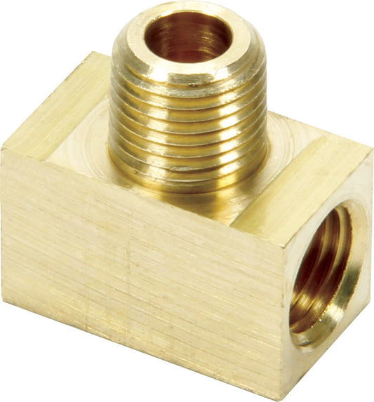 Fitting - Adapter Tee - 3/8-24 in Inverted Flare Female x 3/8-24 in Inverted Flare Female x 1/8 in NPT Male - Brass - 3/16 in Hardline - Set of 10