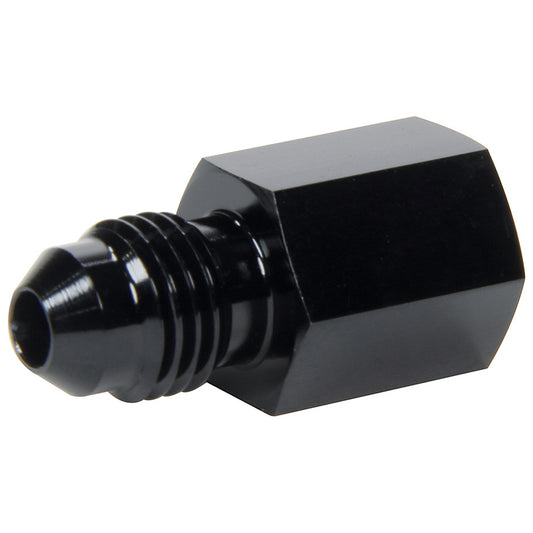 Fitting - Gauge Adapter - Straight - 1/8 in NPT Female to 3 AN Male - Aluminum - Black Anodized - Each