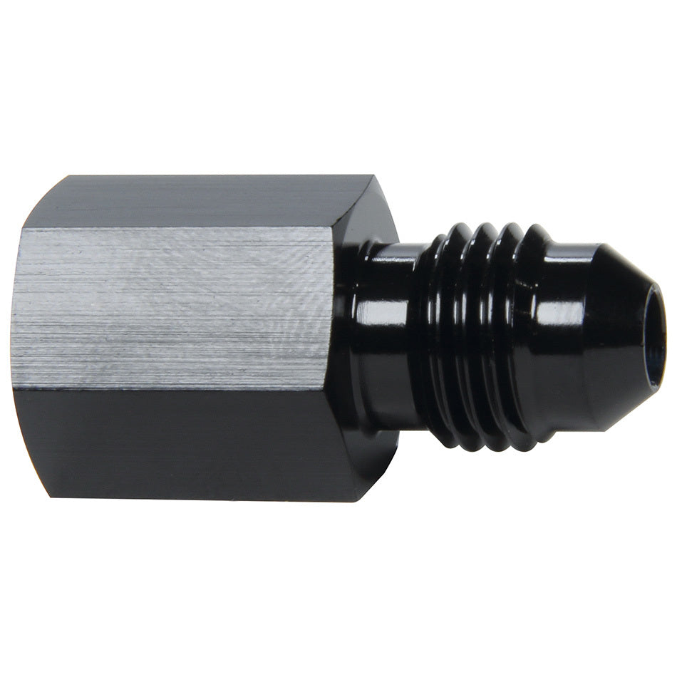 Fitting - Gauge Adapter - Straight - 1/8 in NPT Female to 4 AN Male - Aluminum - Black Anodized - Each
