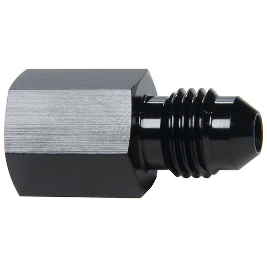 Fitting - Gauge Adapter - Straight - 1/8 in NPT Female to 4 AN Male - Aluminum - Black Anodized - Each