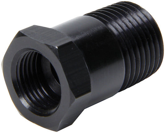 Fitting - Adapter - Straight - 5/8-18 in Female to 1/2 in NPT Male - Aluminum - Black Anodized - Mechanical Temperature Gauges - Each