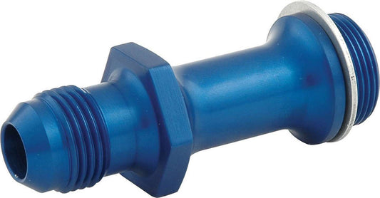 Carburetor Inlet Fitting - Straight - 8 AN Male to 7/8-20 in Male - 3 in Long - Aluminum - Blue Anodized - Holley Carburetors - Each