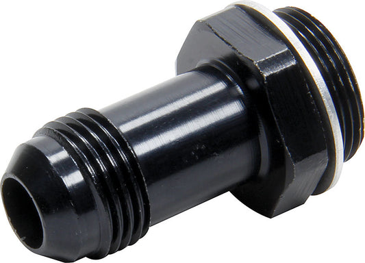Carburetor Inlet Fitting - Straight - 8 AN Male to 7/8-20 Male - 2 in Long - Aluminum - Black Anodized - Holley Carburetors - Each
